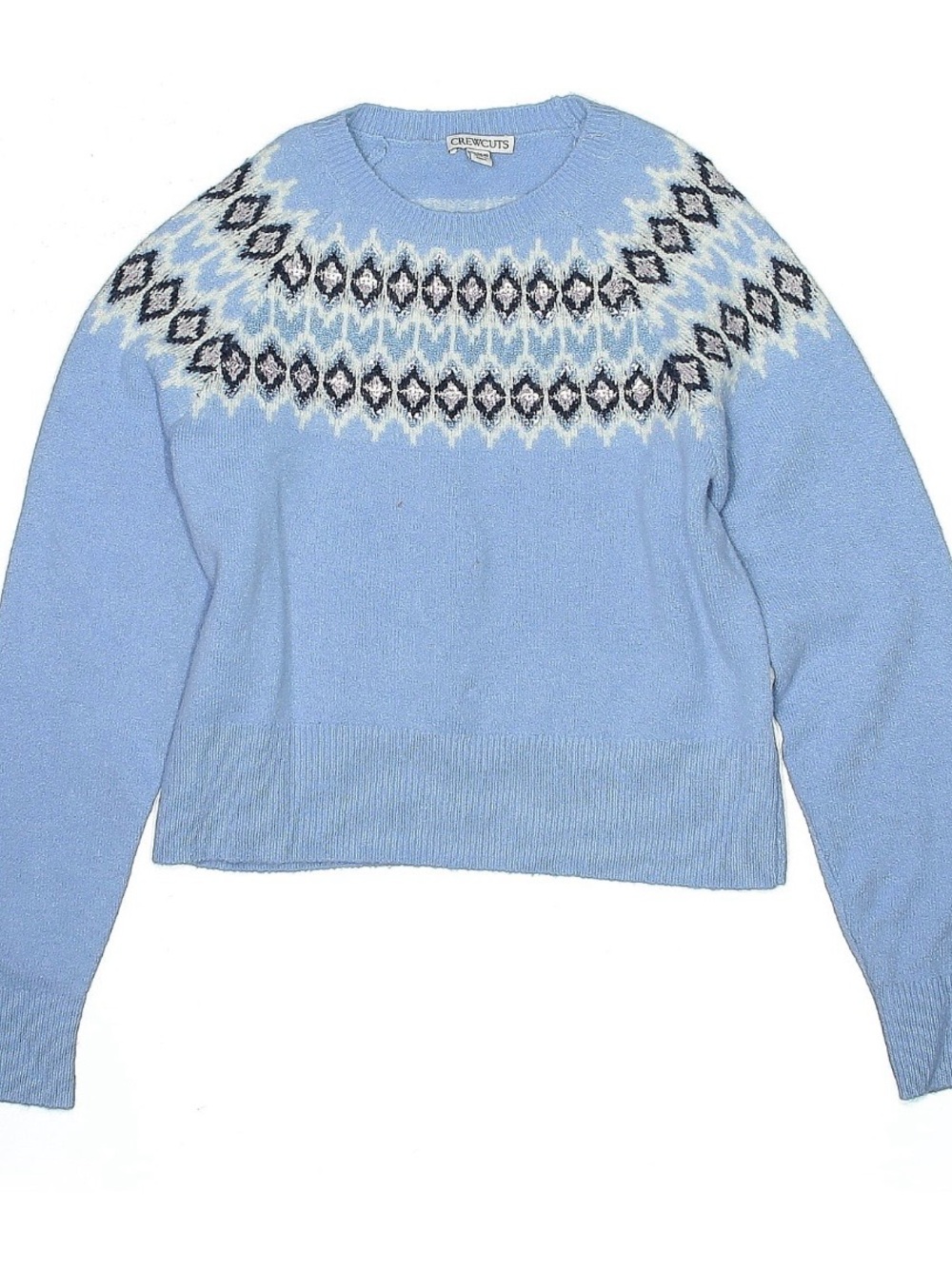 Crewcuts Light Blue Nordic Yoke Crewneck Sweater